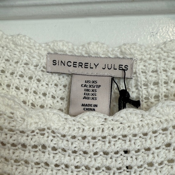 Sincerely Jules White Crochet Sweater Size: XS - Picture 2 of 3